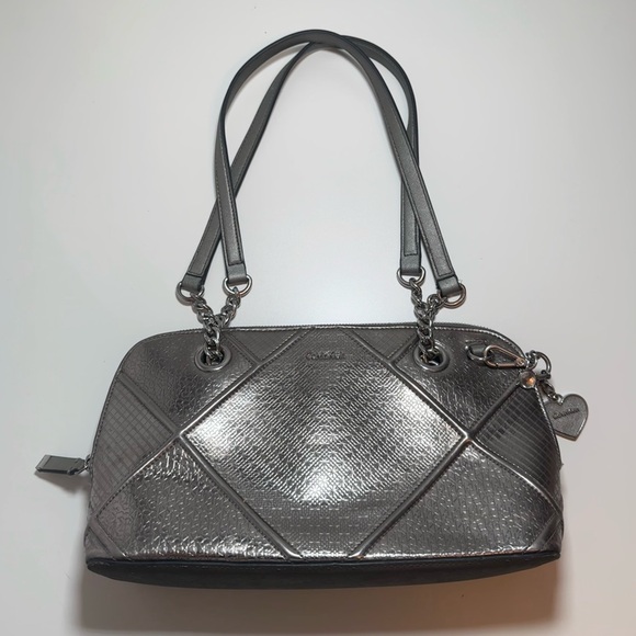 Calvin Klein Silver Metallic Embossed Bag - Picture 1 of 8